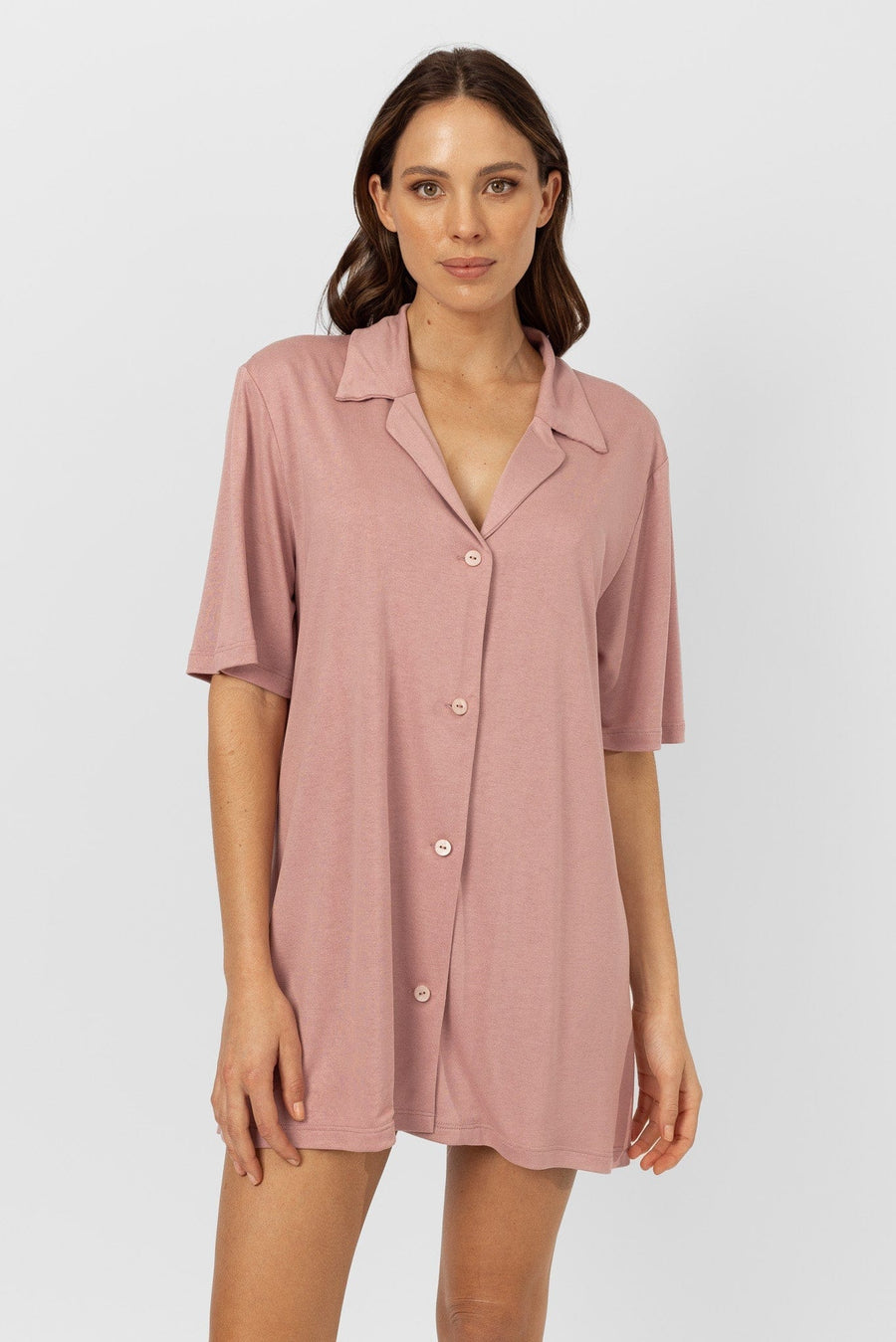 Lively Short Sleeve Dress | Blush Pink Nightgowns Australia Online | Reverie the Label  DRESSES Lively Short Sleeve Dress
